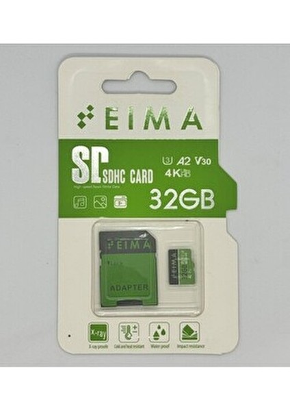Sdhc Card 32 GB V30 4K Ultra Hd High Speed Hafiza Kartı Adaptörlü modelleri