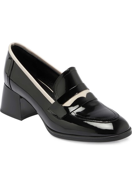 Siyah Hakiki Rugan Deri Kadın Topuklu Ayakkabı - K24S1AY67517-A07