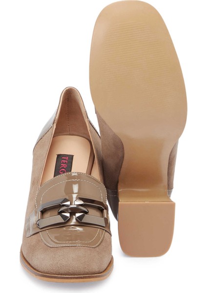 Vizon Hakiki Süet Deri Kadın Topuklu Ayakkabı - K24S1AY67516-A02 fırsatları