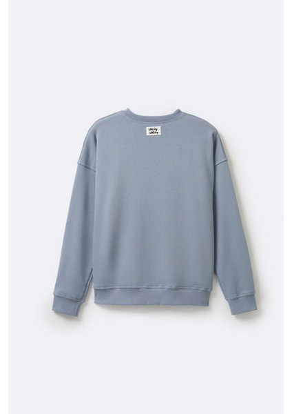 Kadın Blue Oversize Sweatshirt L fiyatları