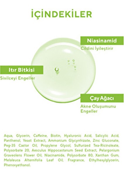 Sivilce ve Akne Karşıtı, Siyah Nokta Gözenek Sıkılaştırıcı Cilt Serumu (Çay Ağacı ve Itır) 30ML