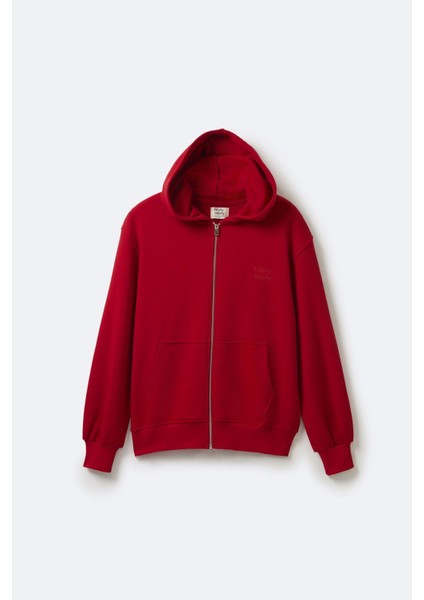 Kadın Kapüşonlu Red Sweatshirt S