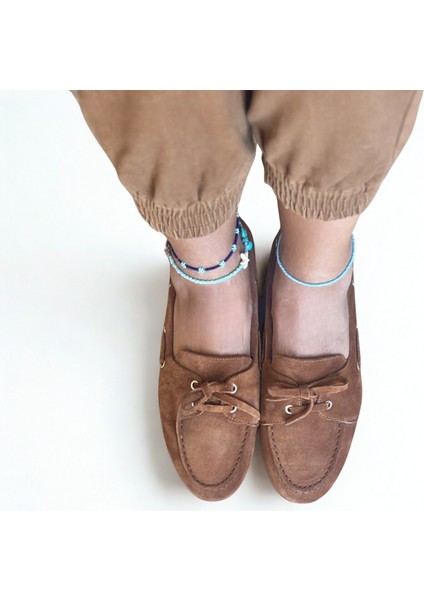 Taba Süet Hakiki Deri Bağcıklı Makosen Kadın Kolej Loafer modelleri