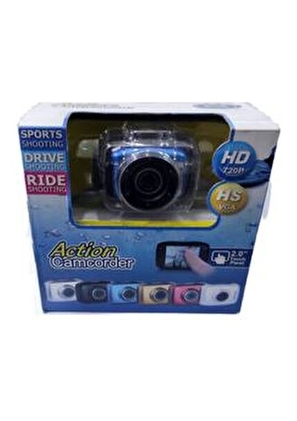 Aksiyon Kamera 720P Su Geçirmez Mavi HD Çekim Özelliği ile Kablosuz Bağlantı Seçenekleri indirimleri