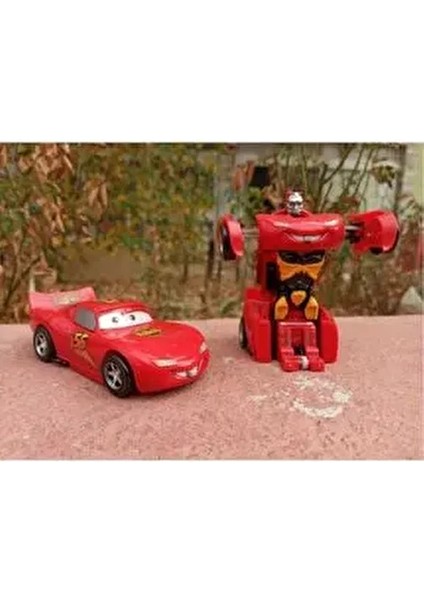 Tek Tuşla Robota Dönüşen Cars Şimşek Mcqueen Çek Bırak Araba