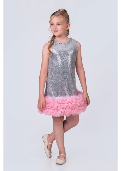 Pullu ve Tüllü Şık Kız Çocuk Elbise fiyatları