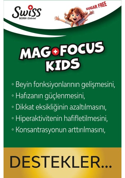 Mag Focus Kids 150 ml - Türkiye'de Üretilen, Çocuklar İçin Magnezyum ve Fosfatidilserin İçeren Vitamin B6 Takviyesi fiyatları