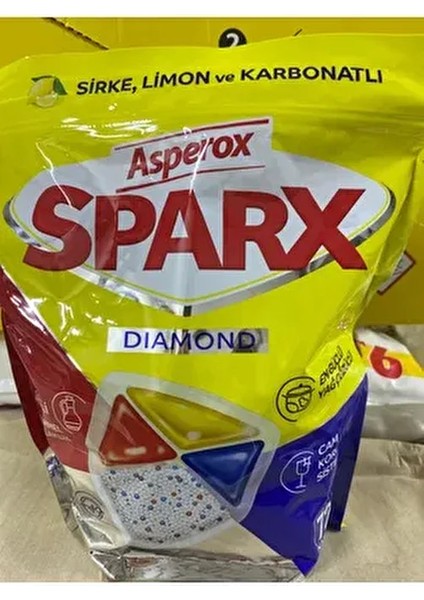 Sparx Bulaşık Tableti 72'li En Güçlü Yağ Çözücü Etkisiyle Cam Koruyucu Sistem