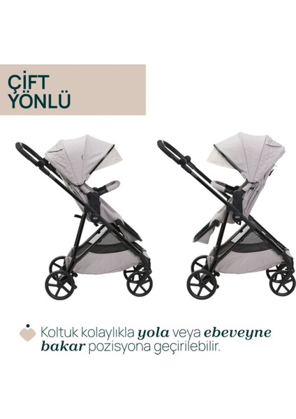 Seety Çift Yönlü Bebek Arabası - Florence Beige indirimleri