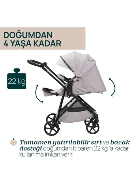Seety Çift Yönlü Bebek Arabası - Florence Beige