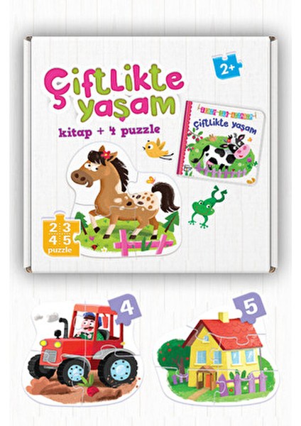 Çiftlikte Yaşam 4 Parçalı Puzzle 2+ Yaş Eğitici Kalın Karton Kitap