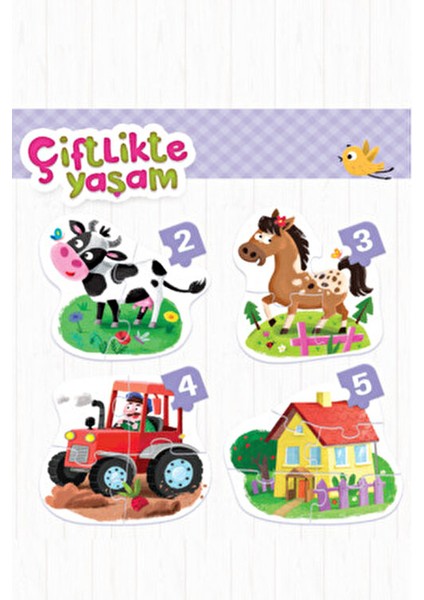 Çiftlikte Yaşam 4 Parçalı Puzzle 2+ Yaş Eğitici Kalın Karton Kitap fiyatları