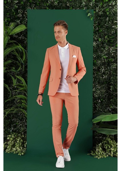 C 647 Slim Fit Mercan Spor Ceket