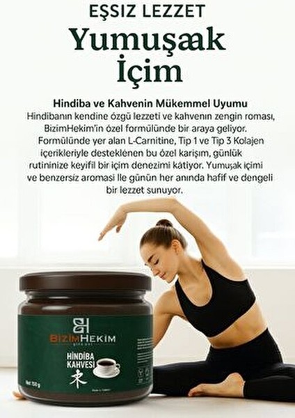 Hindiba Kahvesi Detox Karışımı | L-Carnitinli, Tip1 & Tip3 Kollajen Içerikli Özel Formül - 150 gr modelleri