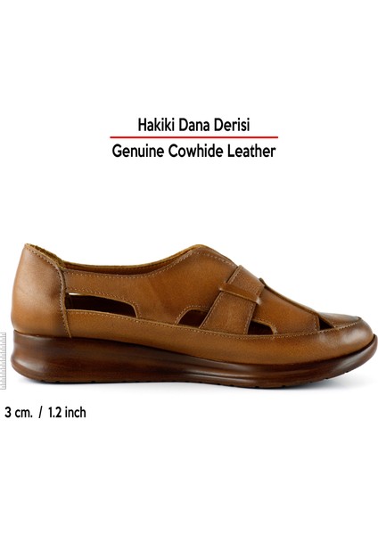 Aida Taba Hakiki Dana Derisi Kesik Detaylı Lastikli Slip-On Günlük Ayakkabı fiyatları