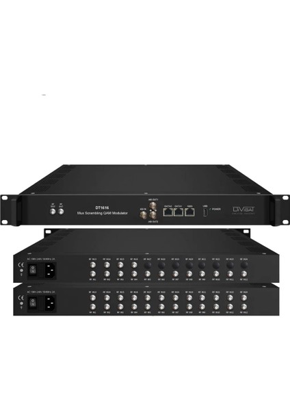 DT-1616 Dijital Qam Modülatör - 16 If Giriş 16 Dvb-C Qam Çıkış