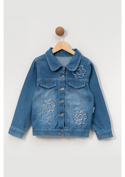 Çiçek Detaylı Kız Çocuk Kot Ceket fiyatları