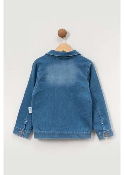 Çiçek Detaylı Kız Çocuk Kot Ceket modelleri