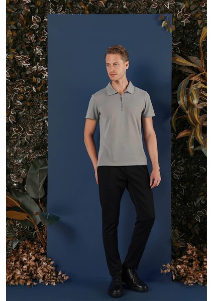 Ts 871 Slim Fit Gri Spor T-Shirt