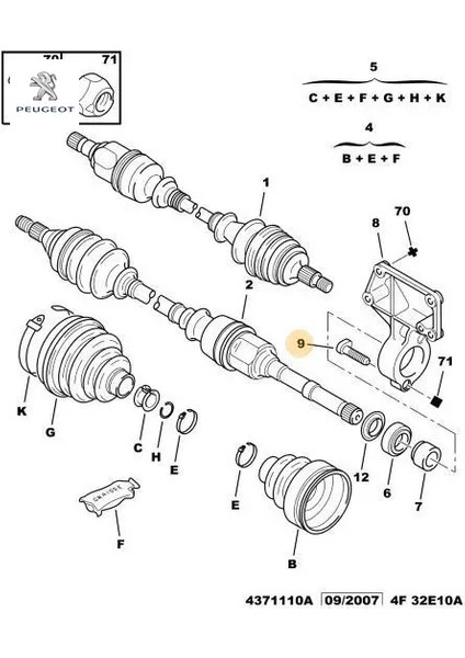 Aks Civatasi 206-307-406-PARTNER Peugeot Ford 3252.04