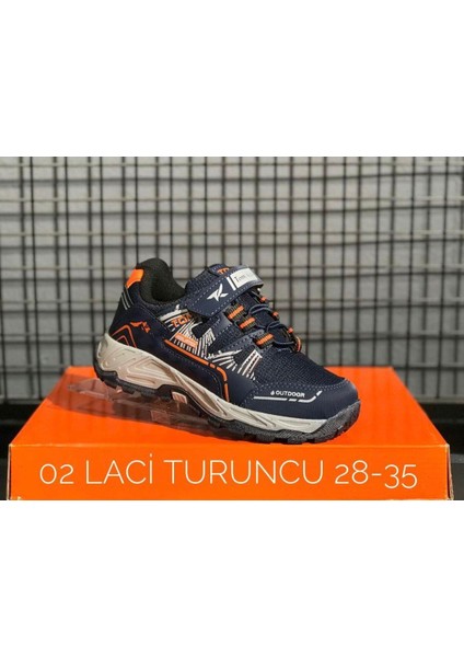 Çocuk Su Geçirmez Ortopedik Ayakkabı - Lacivert Turuncu