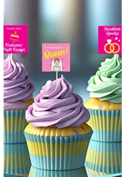 Bekarlığa Veda Bride To Be Ikramlıklar Için Kürdanlı 12'li 4x4 cm Eğlenceli Motto Kartları fiyatları