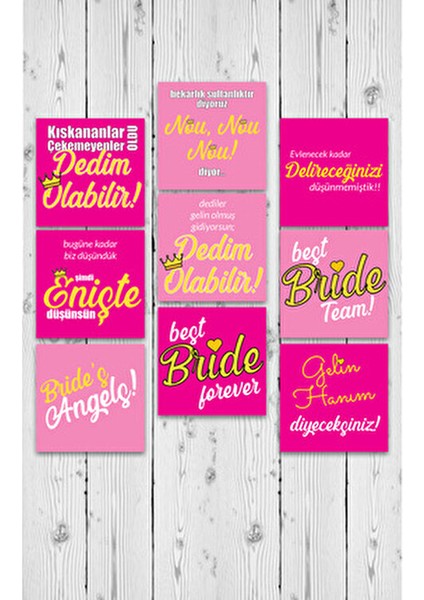 Bekarlığa Veda Bride To Be Ikramlıklar Için Kürdanlı 12'li 4x4 cm Eğlenceli Motto Kartları modelleri