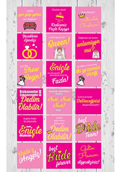 Bekarlığa Veda Bride To Be Ikramlıklar Için Kürdanlı 12'li 4x4 cm Eğlenceli Motto Kartları indirimleri
