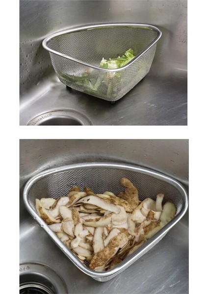 Lavabo Içi Örgülü Süzgeç Sepeti, 3 Litre | Süngerleri Düzenleyin, Yemek Artıklarını Toplayın | Bulaşık Makinesinde Yıkanabilir | Küçük Köşe Sepeti | Buharda Pişirme, Süzme ve Durulama fırsatları