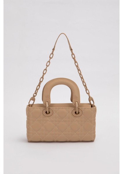 Kahve Zincir Aksesuarlı Kapitone El Çantası fırsatları