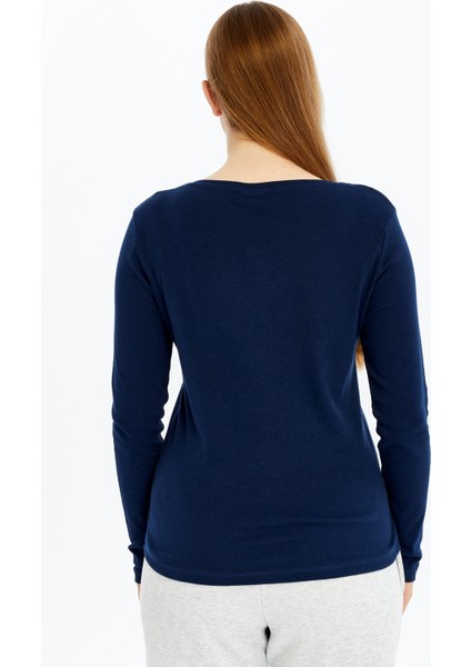 Kadın Uzun Kollu V Yaka Tişört Siyah indirimleri