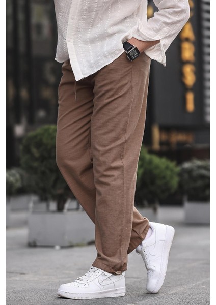 Paça Detaylı Rahat Kesim Erkek Kahverengi Pantolon 6532 fiyatları