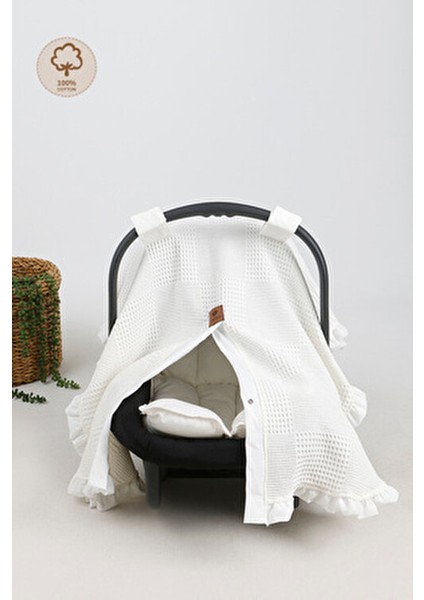 Fırfırlı 2'li Pike Bebek Puset Örtüsü ve Puset Minderi Ortopedik Bel Destekli
