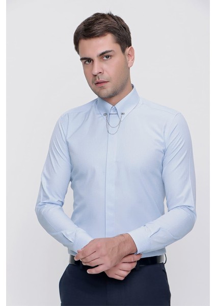 Gk 629 Mavi Klasik Gömlek