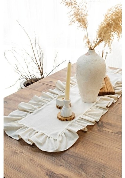 Breeze Rufle | 7 Parça Sofra Seti Fırfırli Takim 6 Adet Amerikan Servisi Supla + 1 Adet Runner fiyatları