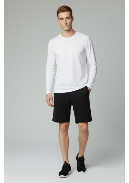 %100 Pamuk Erkek Süprem Uzun Kollu Basic T-Shirt Compact Penye Beyaz Sporcu Tişört Body modelleri