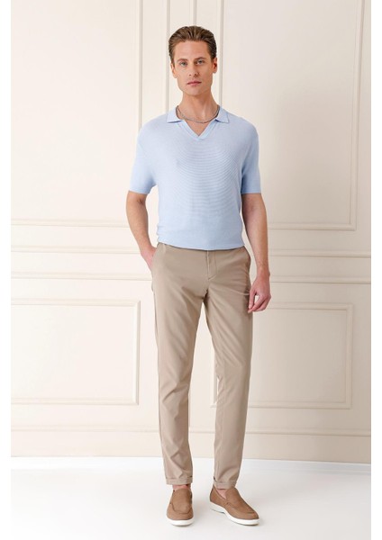 Slim Fit Polo Yaka Kısa Kol %100 Pamuk Mavi Triko Tr 868 fiyatları