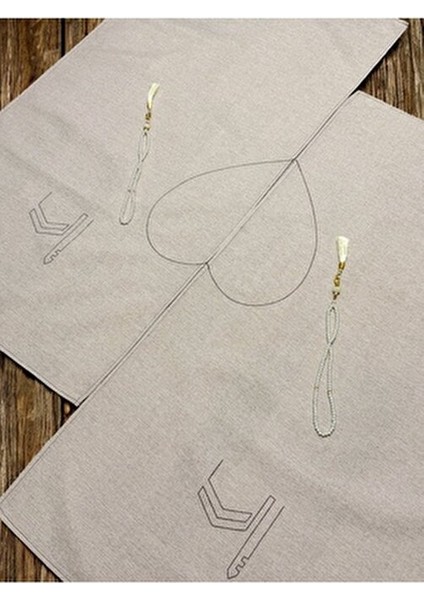 Kalpli Minimal Kabe Işlemeli Keten Eşli Çift Seccade Hediyelik Çeyizlik fırsatları