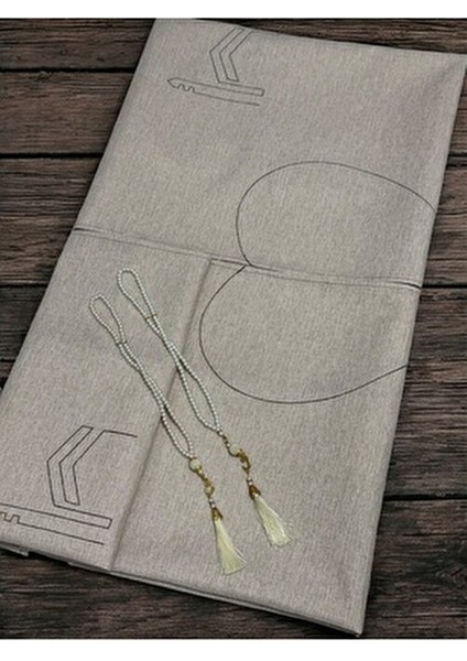 Kalpli Minimal Kabe Işlemeli Keten Eşli Çift Seccade Hediyelik Çeyizlik indirimleri