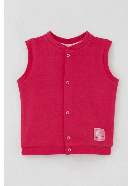 Kız Bebek Yelek Çıtçıtlı Sevimli Uykucu Yıldız 4 Ay-1 Yaş, Pembe