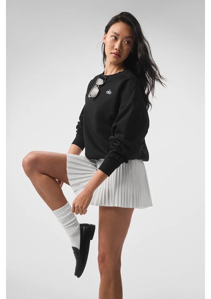 Bisiklet Yaka Uzun Kollu Basic Triko Kumaş Sweatshirt fiyatları