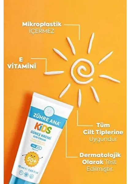 Kids Çocuk Güneş Kremi Spf 50+ Uva Uvb Leke Karşıtı Yüksek Koruma + E Vitamini 50 ml fiyatları