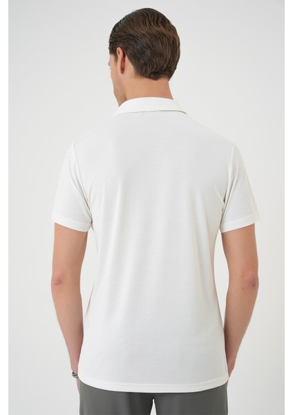 Comfort Fit Polo Yaka Modal Karışım Kısa Kol Casual Ekru Tişört Ts 903 indirimleri