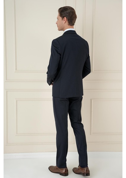 Slim Fit Çift Yırtmaç Düz Lacivert Klasik Takım Elbise Tk 913 indirimleri