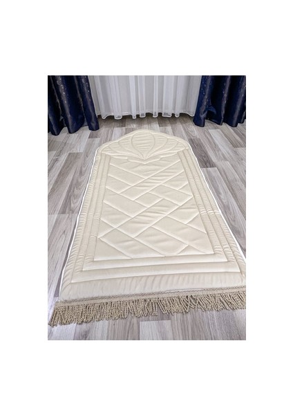 Lüks Ortopedik Diz Ağrıtmayan Süngerli Hediyelik Çeyizlik Burgu Saçaklı Çantalı Seccade