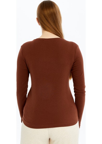 Kadın Uzun Kollu V Yaka Tişört Siyah fırsatları