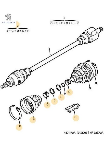 Dis Aks Koruk Peugeot Peugeot, Cıtroen 3293.96