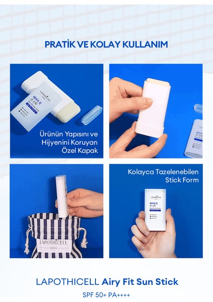 Mat Bitiş Sunan Stick Güneş Koruyucu LAPOTHICELL Airy Fit Sun Stick SPF50+ PA++++ indirimleri