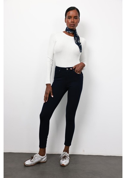 Lacivert Ithal Full Likra Toparlayan Skinny Jean 7277 modelleri