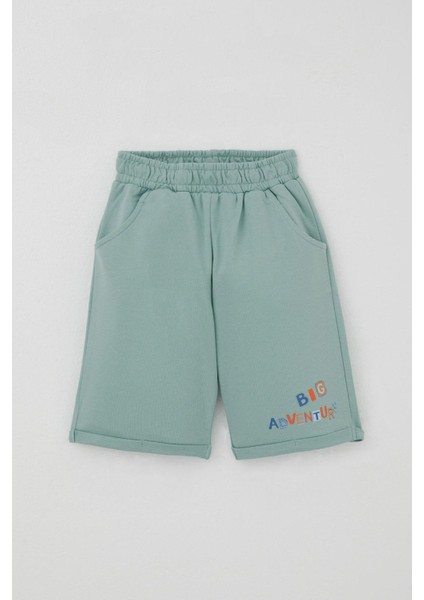 Erkek Bebek Şortlu Takım Sevimli Kaptan Ayıcık Baskılı Cep Detaylı 9 Ay-3 Yaş, Bej modelleri